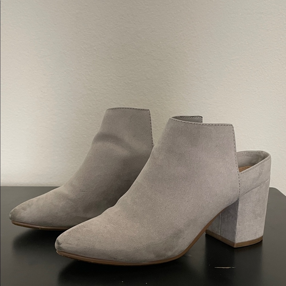 Express Women's Gray Block Heel Mules